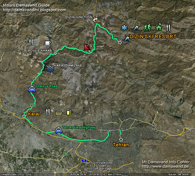 GPS Map Dizin Ski Resort Iran Dizin Ski Resort GPS Map